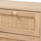 Baxton Studio Elsbeth Mid-Century Modern Oak Brown Finished Wood and Natural Rattan 5-Drawer Storage Cabinet 226-12954-ZORO - alternate 7